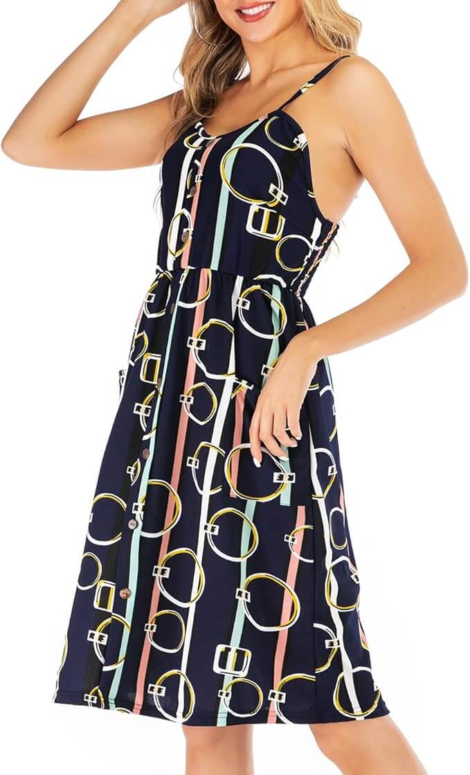 mini dress, short dress, dress, sun dress, summer style, summer fashion, sundress, sleeveless, beachwear, vacation style, black dress, women's casual dress, stripes dress