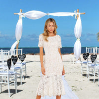 Elegant Floral Lace Midi Dress