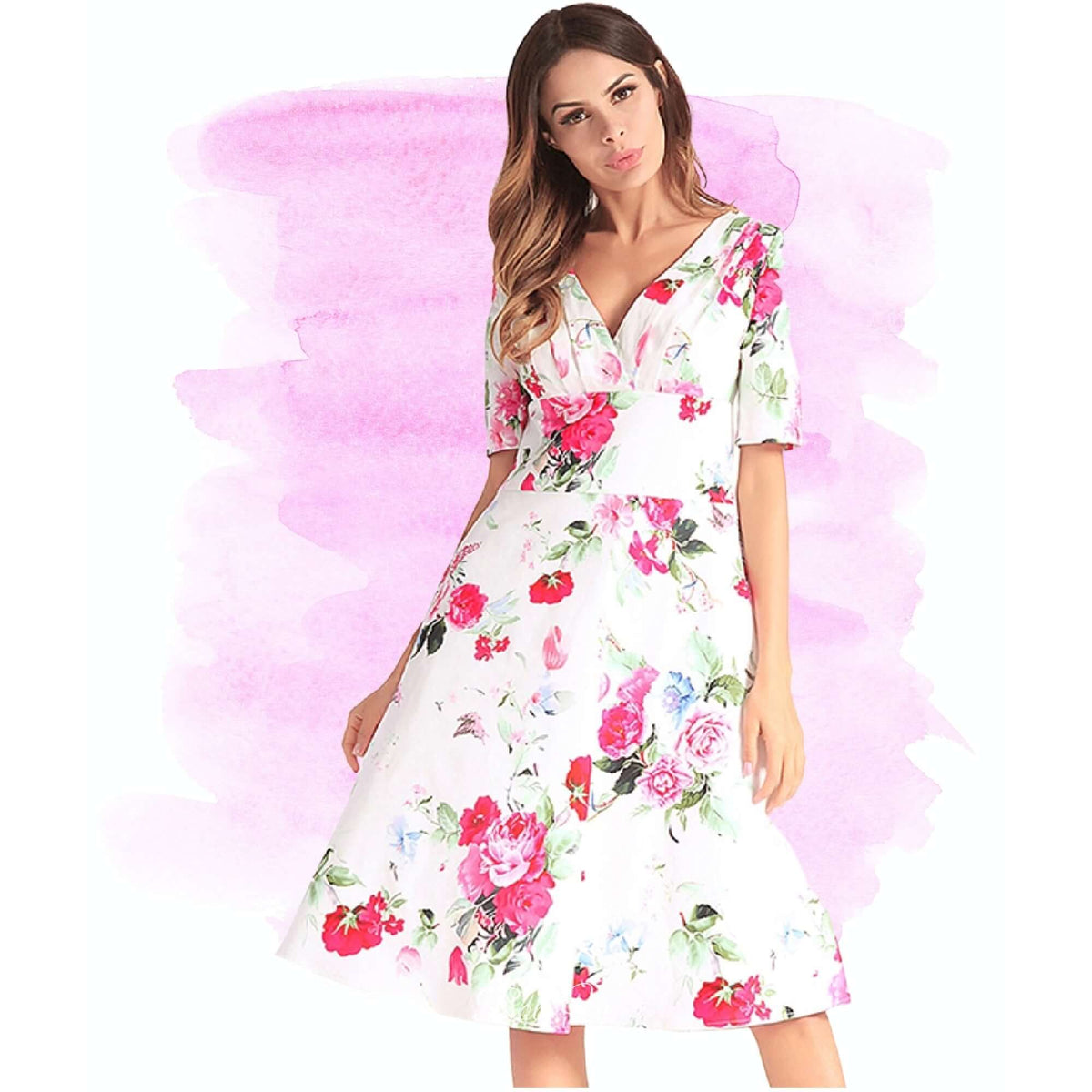 Beautiful Floral Midi Dress