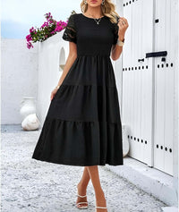 Hallow Eyelet Sleeve Dress