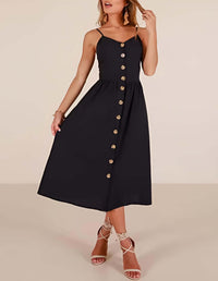 mini dress, solid color dress, dress, sun dress, summer style, summer fashion, sundress, sleeveless, beachwear, vacation style, black dress, women's casual dress, midi dress