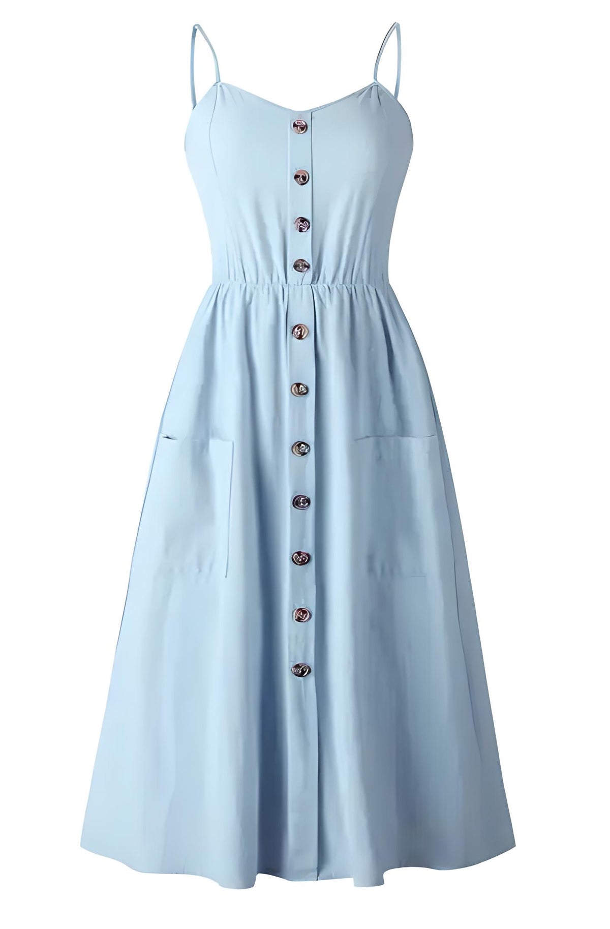 mini dress, solid color dress, dress, sun dress, summer style, summer fashion, sundress, sleeveless, beachwear, vacation style, blue dress, women's casual dress