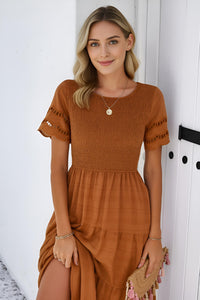 Hallow Eyelet Sleeve Dress