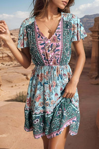 boho dress, boho style, bohemian dress, floral dress, mini dress, Midi dress, hippie style, spring dress, summer dress, Bohemian, beachwear, Women's dresses, Green dress, Boho chic dress