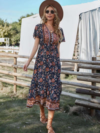 boho dress, boho style, bohemian dress, floral dress, maxi dress, Midi dress, hippie style, spring dress, blue dress, summer dress, Bohemian, beachwear