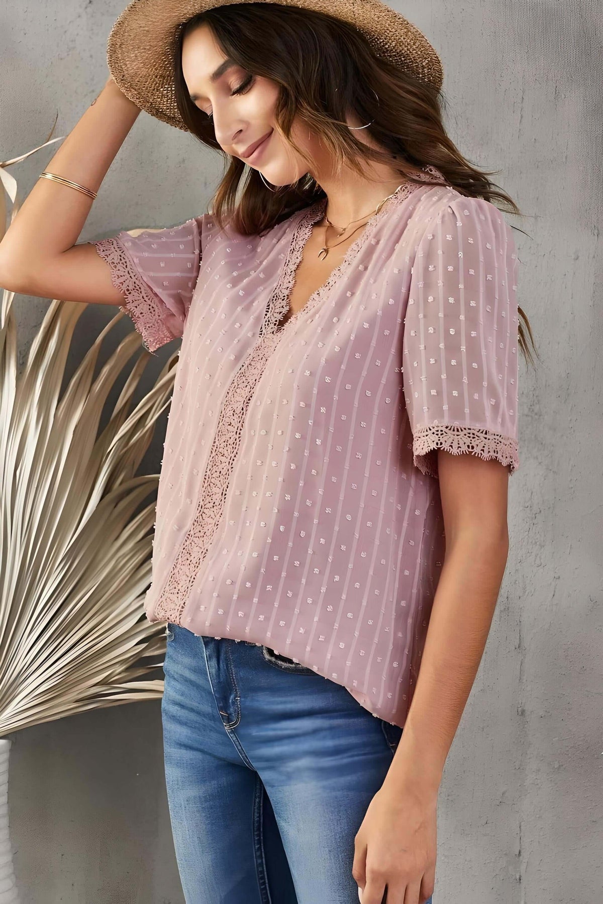 Blouse, tee, top, Women's tops, women's blouses, cute top, puff sleeve top, ruffle sleeve, trendy, new style, Shirt, office wear, business attire, Office blouse, casual top, business top, pink top, Trendy office wear for women, tiered sleeve tops, lace to