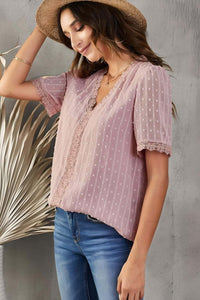 Blouse, tee, top, Women's tops, women's blouses, cute top, puff sleeve top, ruffle sleeve, trendy, new style, Shirt, office wear, business attire, Office blouse, casual top, business top, pink top, Trendy office wear for women, tiered sleeve tops, lace to