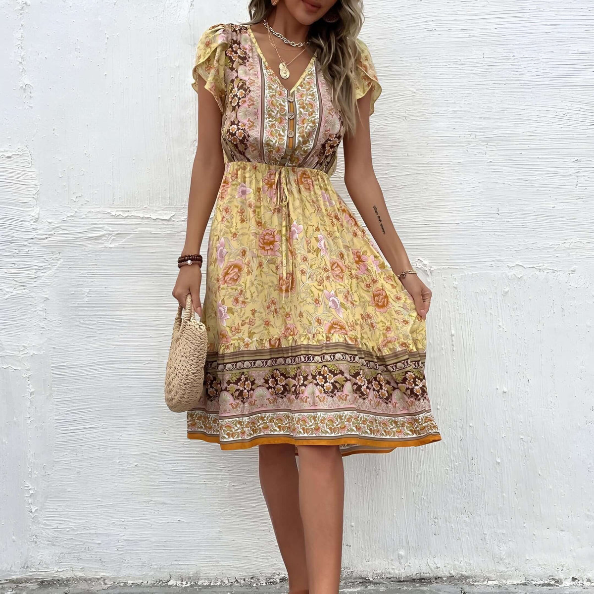 boho dress, boho style, bohemian dress, floral dress, mini dress, Midi dress, hippie style, spring dress, summer dress, Bohemian, beachwear, Women's dresses, Green dress, Boho chic dress