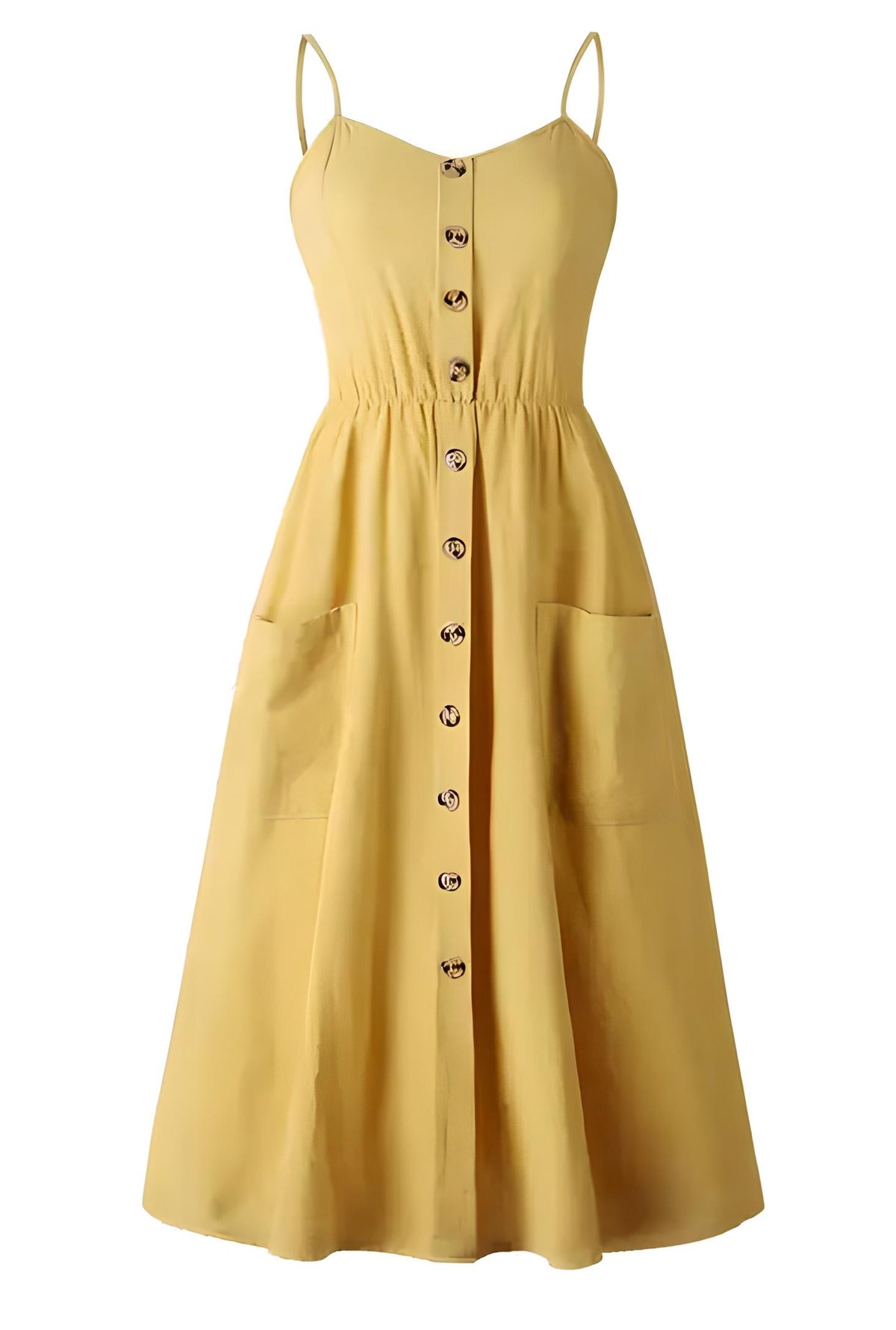 mini dress, solid color dress, dress, sun dress, summer style, summer fashion, sundress, sleeveless, beachwear, vacation style, yellow dress, women's casual dress