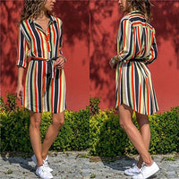 Multi Striped Shirt Dress