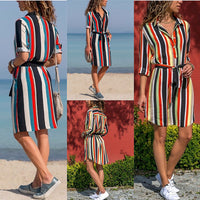 Multi Striped Shirt Dress