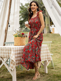 Shirred Long Maxi Dress