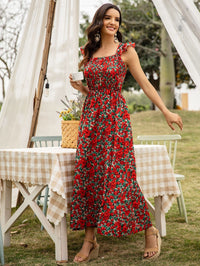 Shirred Long Maxi Dress