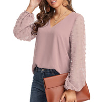 Blouse, tee, top, Women's tops, women's blouses, cute top, baby Pink top, ruffle, trendy, new style, Shirt, office wear, business attire, Office blouse, casual top, business top, two tone top, Trendy office wear for women, long sleeve tops, Swiss dots