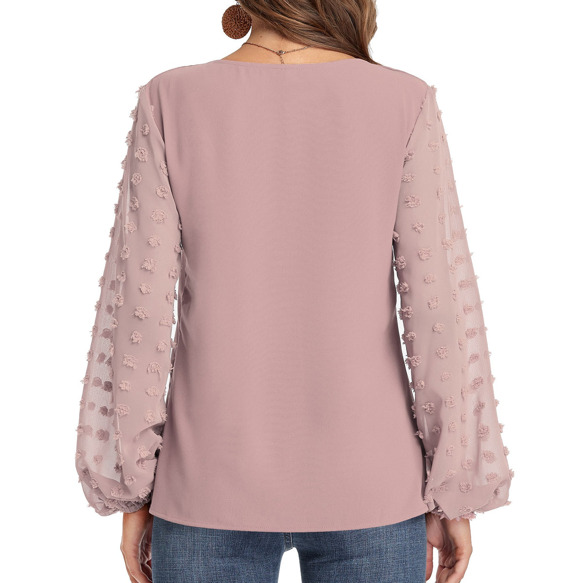 Blouse, tee, top, Women's tops, women's blouses, cute top, beige top, ruffle, trendy, new style, Shirt, office wear, business attire, Office blouse, casual top, business top, two tone top, Trendy office wear for women, long sleeve tops, Swiss dots