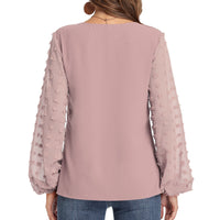 Blouse, tee, top, Women's tops, women's blouses, cute top, beige top, ruffle, trendy, new style, Shirt, office wear, business attire, Office blouse, casual top, business top, two tone top, Trendy office wear for women, long sleeve tops, Swiss dots