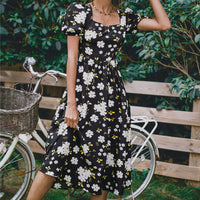 Backless Floral Midi Dress