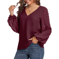 Blouse, tee, top, Women's tops, women's blouses, cute top, beige top, ruffle, trendy, new style, Shirt, office wear, business attire, Office blouse, casual top, business top, two tone top, Trendy office wear for women, long sleeve tops, Swiss dots