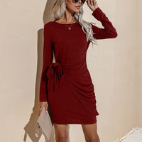 Ruched Tie Mini Dress