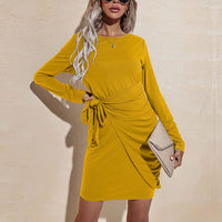 Ruched Tie Mini Dress