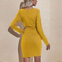 Ruched Tie Mini Dress