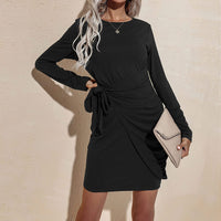 Ruched Tie Mini Dress