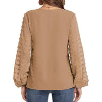 Blouse, tee, top, Women's tops, women's blouses, cute top, beige top, ruffle, trendy, new style, Shirt, office wear, business attire, Office blouse, casual top, business top, two tone top, Trendy office wear for women, long sleeve tops, Swiss dots