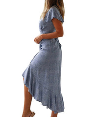 Bohemian Midi Wrap Dress