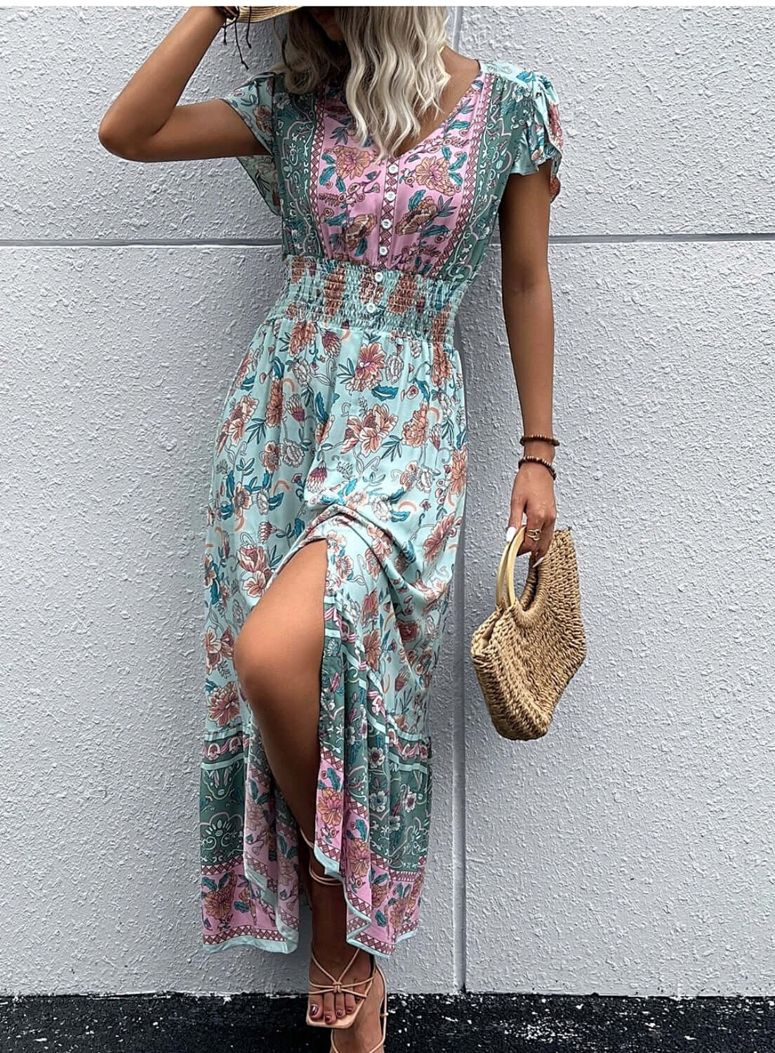 boho dress, boho style, bohemian dress, floral dress, maxi dress, Midi dress, hippie style, spring dress, summer dress, Bohemian, beachwear, Women's dresses, Bohemian wedding guest dresses, chic clothing, boho maxi dress, Green Dress, Affordable boho dres