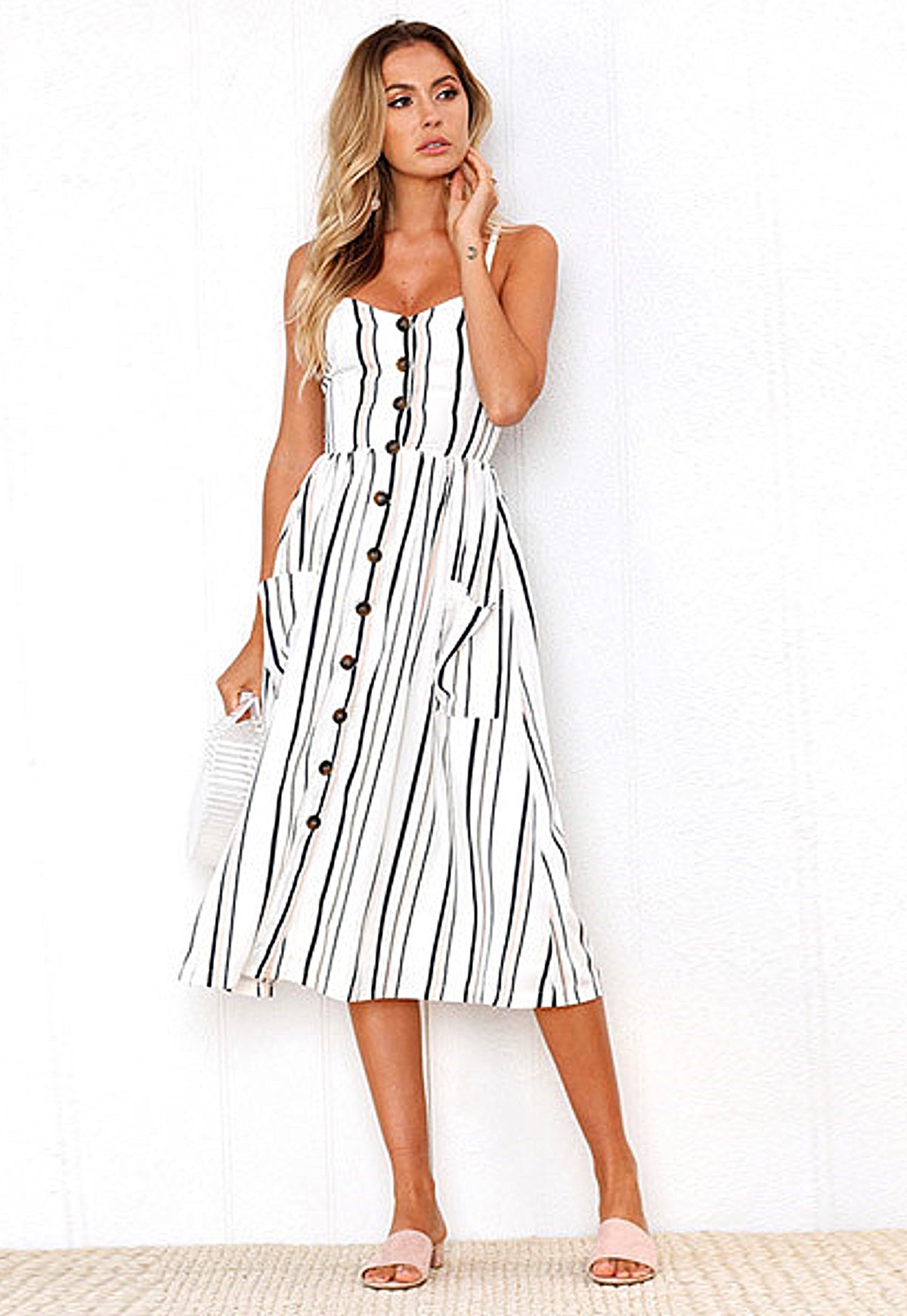 All Stripes Midi Dress