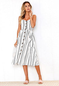 All Stripes Midi Dress