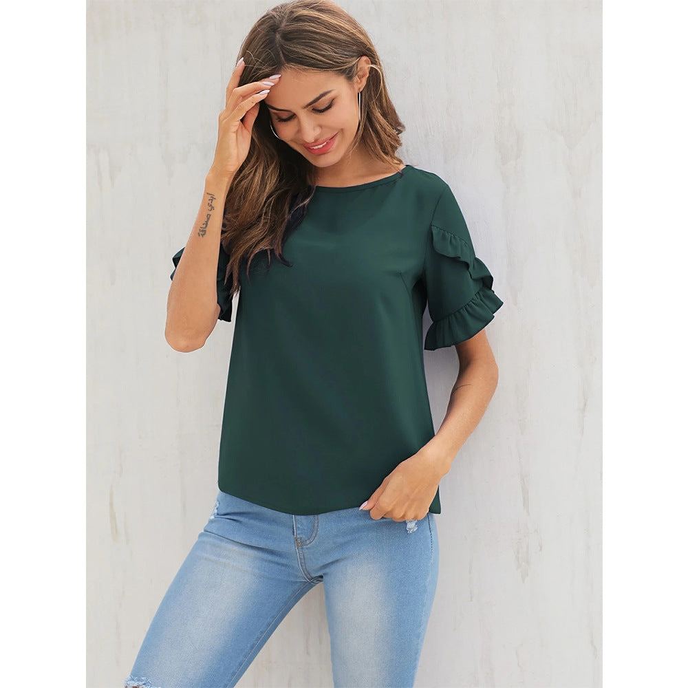 Ruffle Tier Sleeve Blouse
