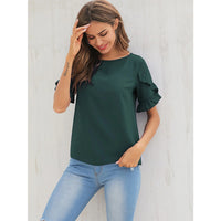 Ruffle Tier Sleeve Blouse