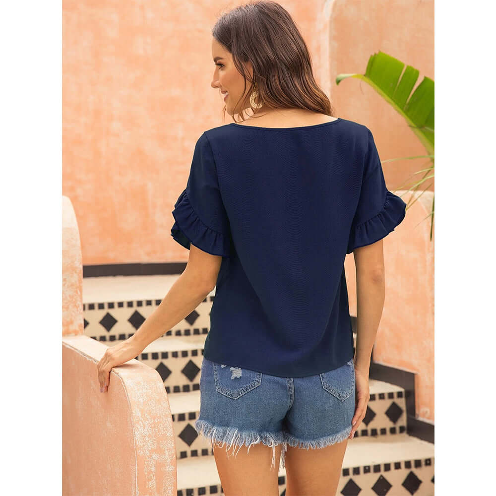 Ruffle Tier Sleeve Blouse