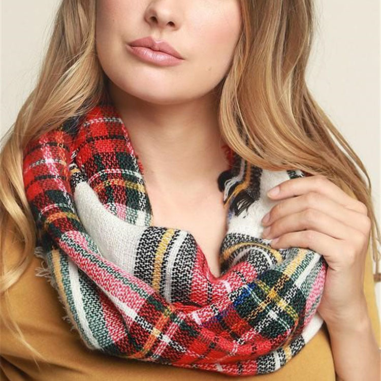 Tartan Infinity Blanket Scarf Plaid Tartan Infinity Scarf