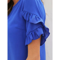 Ruffle Tier Sleeve Blouse
