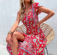 boho dress, boho style, bohemian dress, floral dress, maxi dress, Midi dress, hippie style, spring dress, summer dress, Bohemian, beachwear, Women's dresses, Bohemian wedding guest dresses, chic clothing, boho maxi dress, Red Dress, Affordable boho dresse