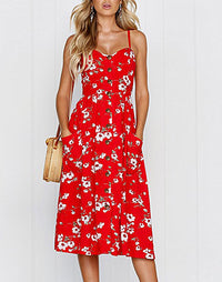 mini dress, Floral dress, dress, sun dress, summer style, summer fashion, sundress, sleeveless, beachwear, vacation style, red dress, women's casual dress