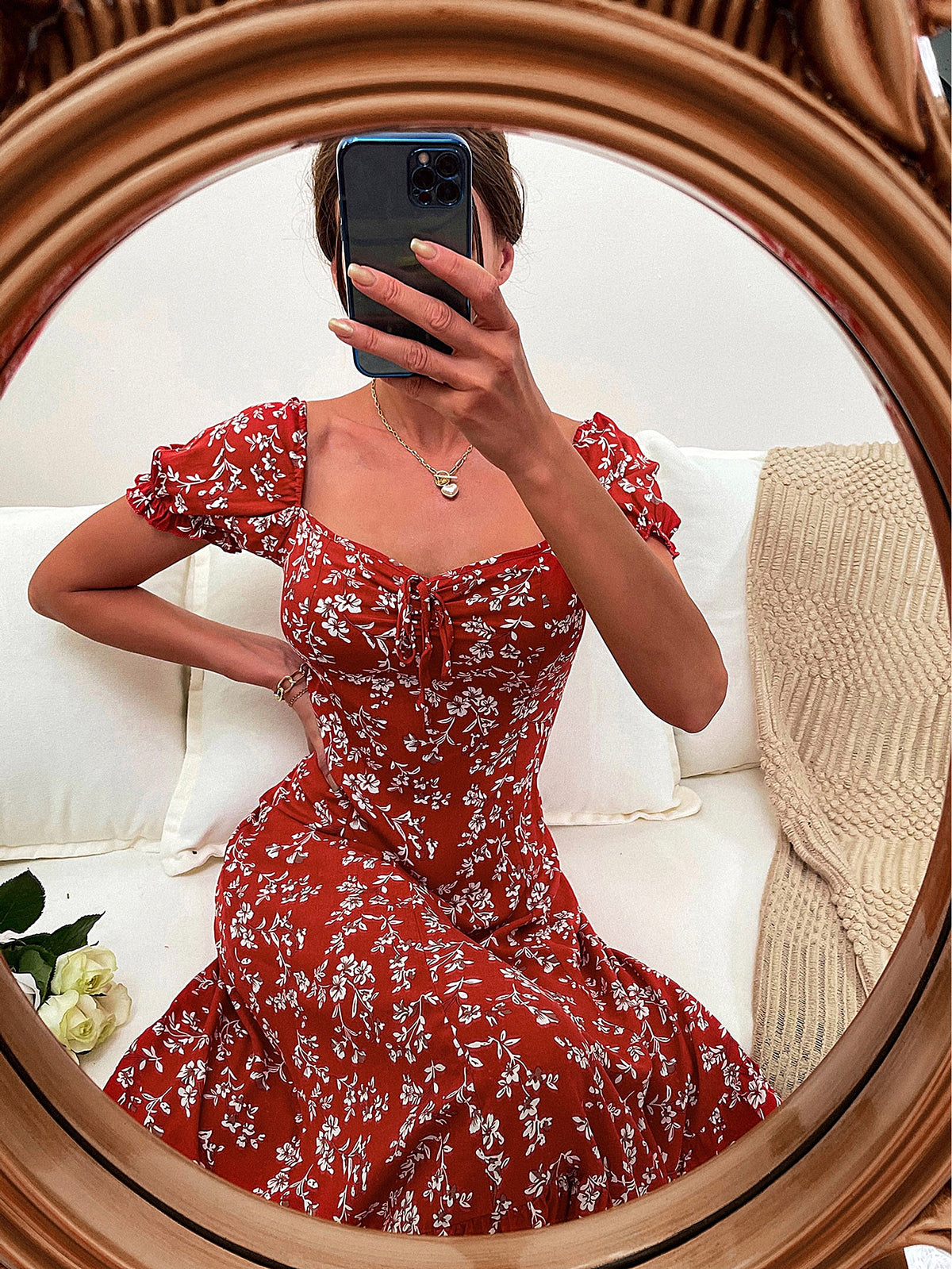 Lady in Red Midi Dress