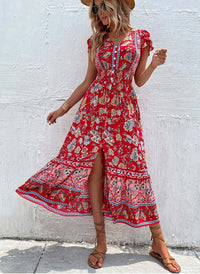 boho dress, boho style, bohemian dress, floral dress, maxi dress, Midi dress, hippie style, spring dress, summer dress, Bohemian, beachwear, Women's dresses, Bohemian wedding guest dresses, chic clothing, boho maxi dress, Red Dress, Affordable boho dresse