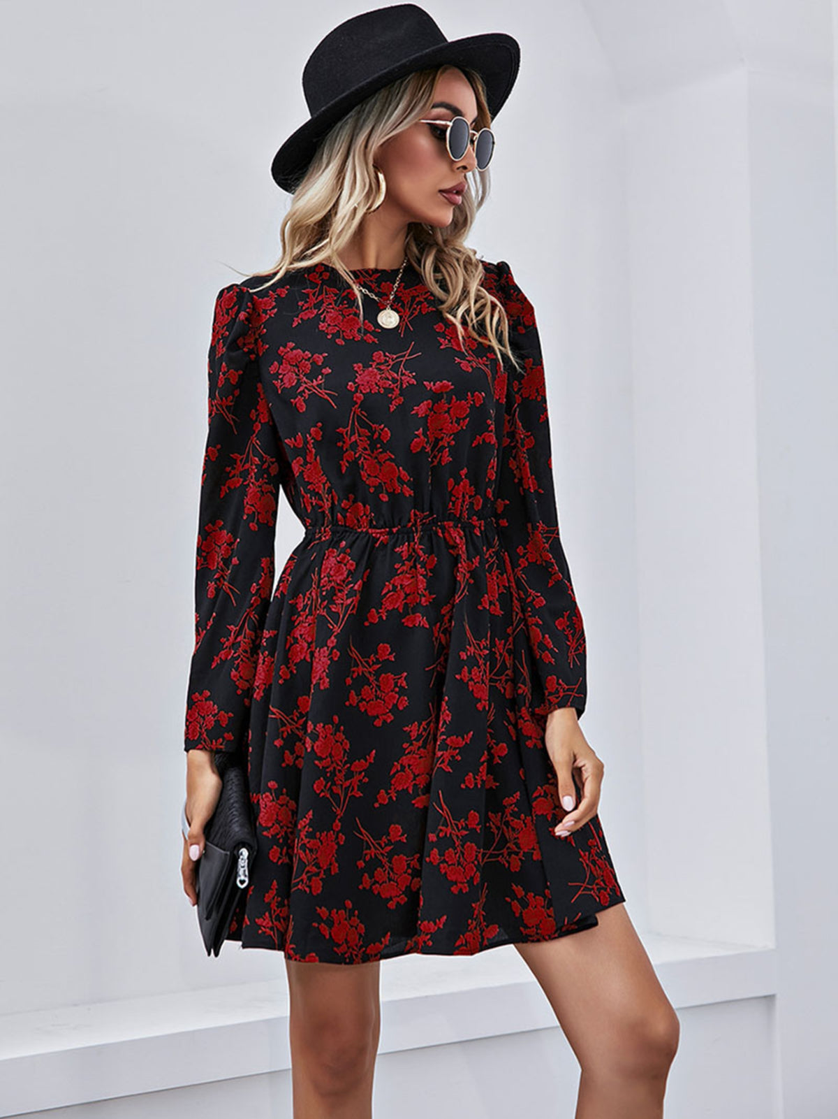 Retro Floral Mini Dress