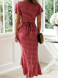 Bohemian Midi Wrap Dress