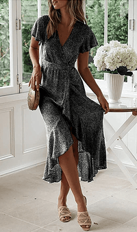 Bohemian Midi Wrap Dress