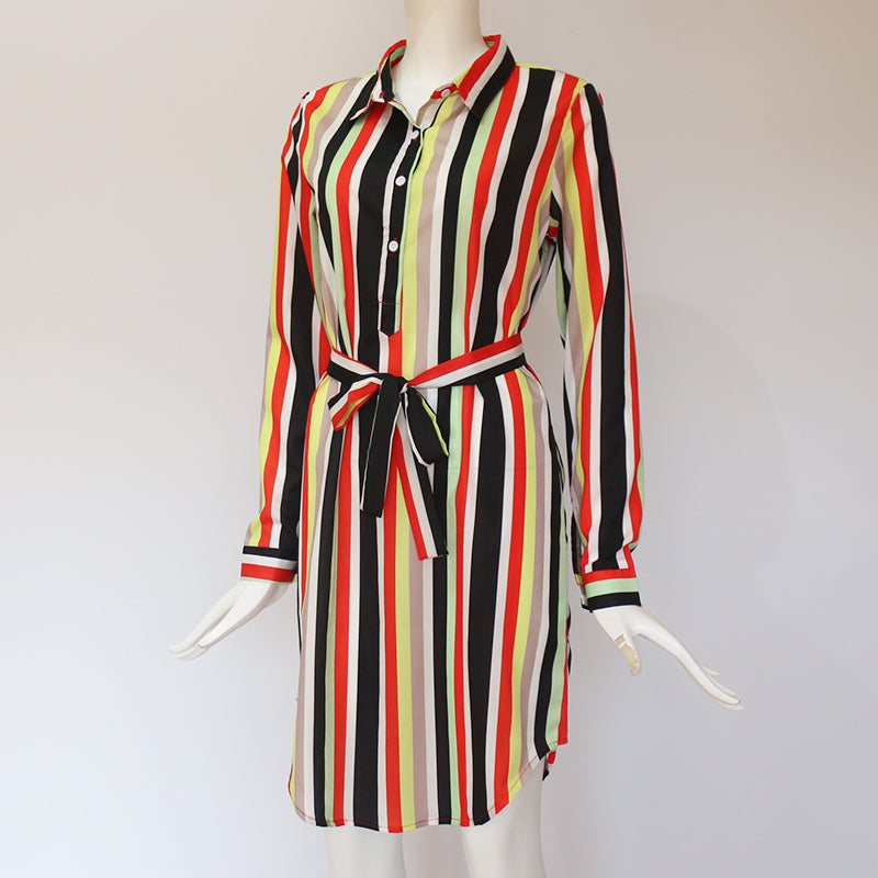 Multi Striped Shirt Dress