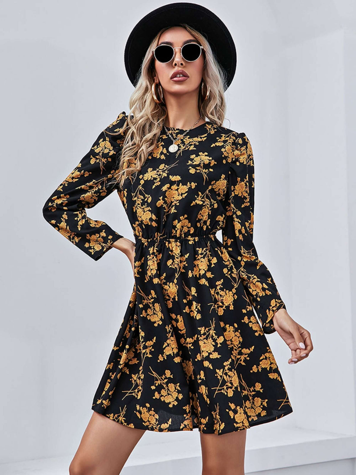 Retro Floral Mini Dress