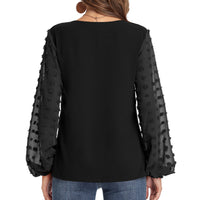 Blouse, tee, top, Women's tops, women's blouses, cute top, beige top, ruffle, trendy, new style, Shirt, office wear, business attire, Office blouse, casual top, business top, two tone top, Trendy office wear for women, long sleeve tops, Swiss dots