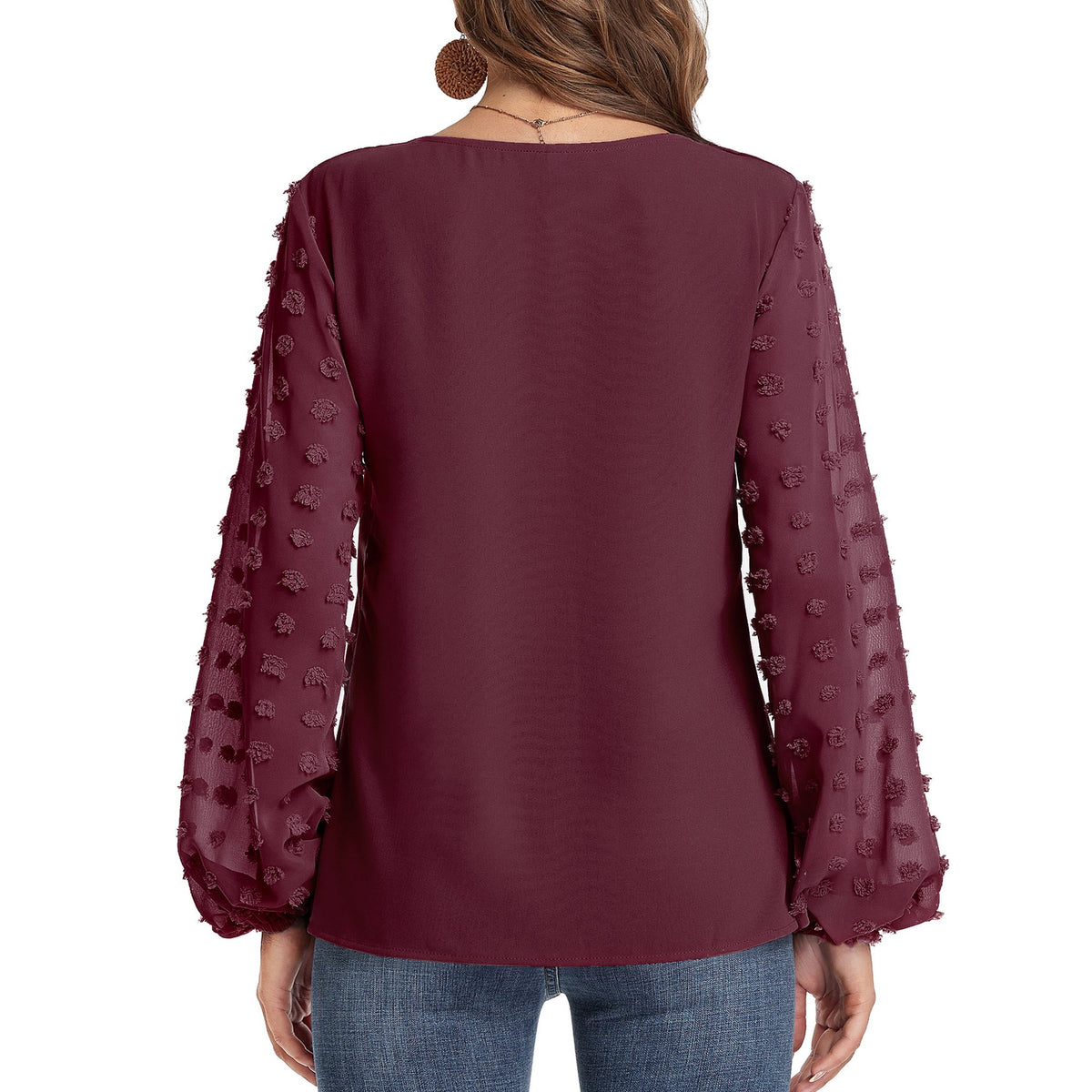 Blouse, tee, top, Women's tops, women's blouses, cute top, beige top, ruffle, trendy, new style, Shirt, office wear, business attire, Office blouse, casual top, business top, two tone top, Trendy office wear for women, long sleeve tops, Swiss dots