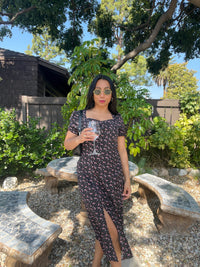 Ditsy Floral Split Midi Dress