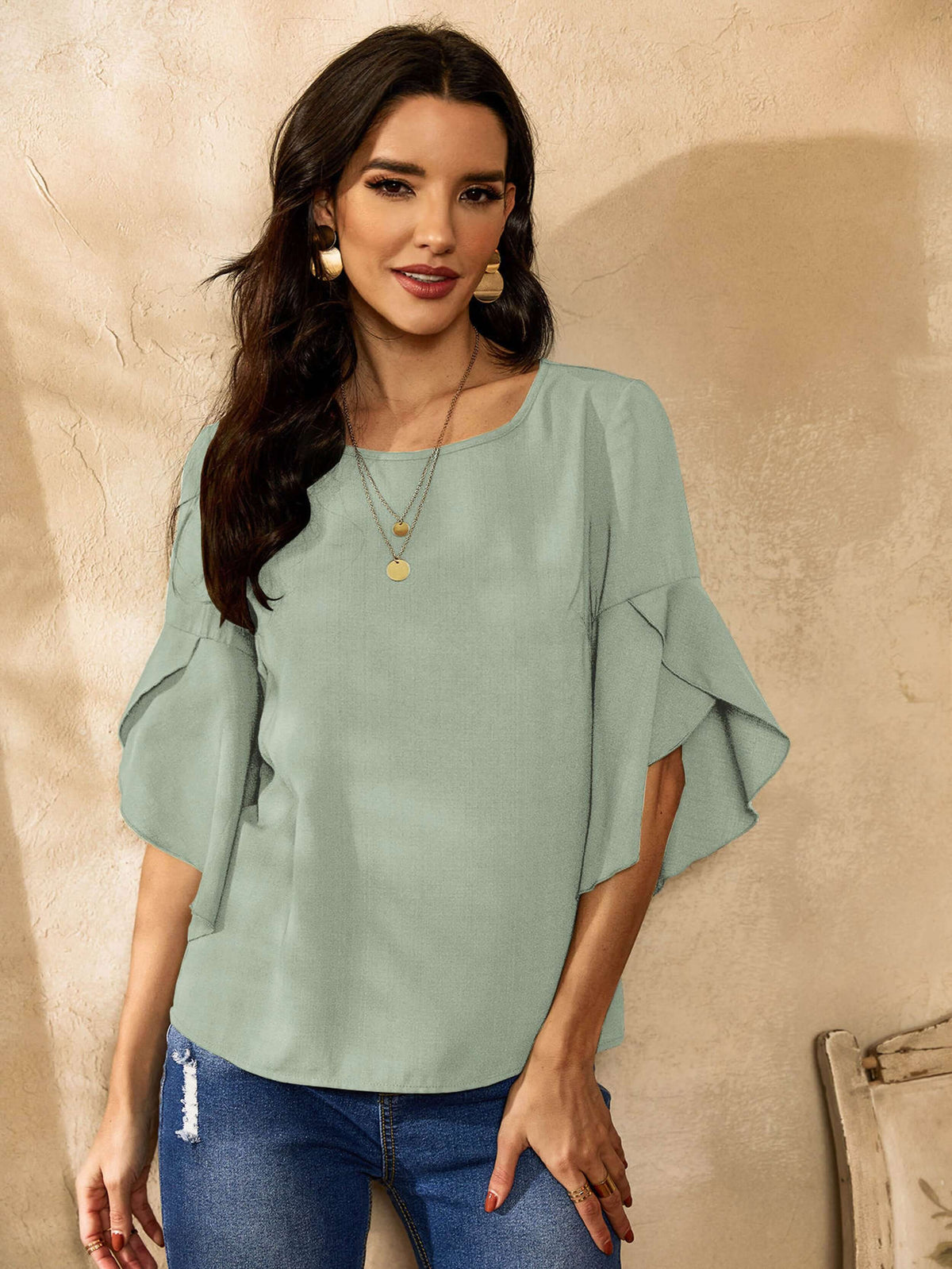 Flared Sleeve Top
