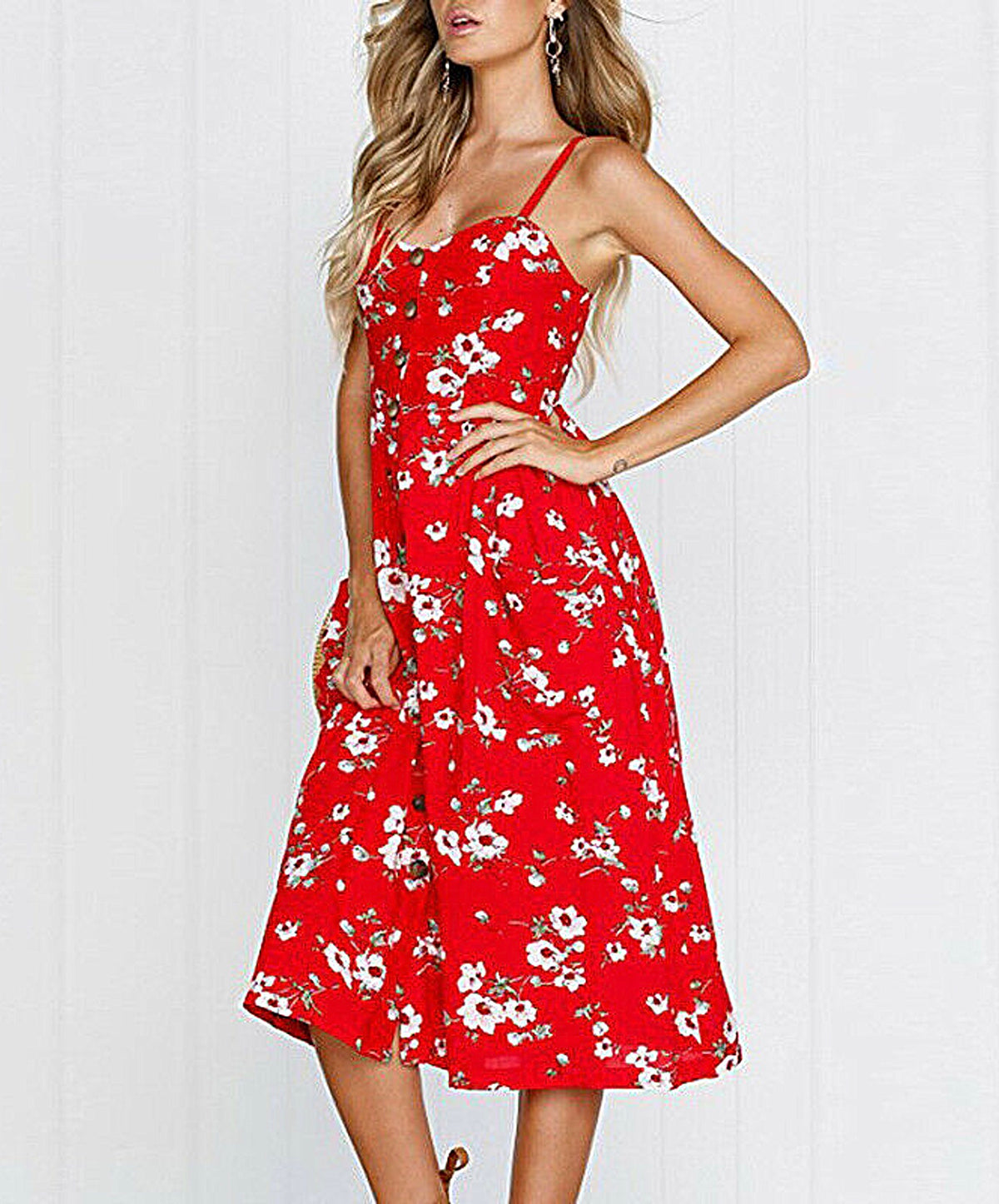 mini dress, Floral dress, dress, sun dress, summer style, summer fashion, sundress, sleeveless, beachwear, vacation style, Red dress, women's casual dress